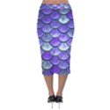 Blue Purple Mermaid Scale Velvet Midi Pencil Skirt View2