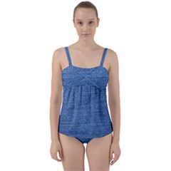 Blue Denim Twist Front Tankini Set by snowwhitegirl