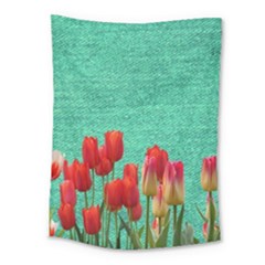 Green Denim Flowers Medium Tapestry by snowwhitegirl