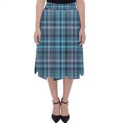 Teal Plaid Folding Skater Skirt by snowwhitegirl