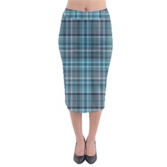 Teal Plaid Midi Pencil Skirt by snowwhitegirl