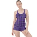 Purple  Plaid Boyleg Tankini Set  View1