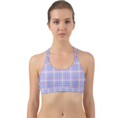 Pink Blue Plaid Back Web Sports Bra by snowwhitegirl