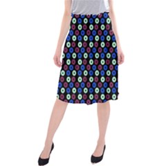 Eye Dots Blue Magenta Midi Beach Skirt by snowwhitegirl