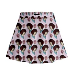 Redhead Girl Pink Mini Flare Skirt by snowwhitegirl