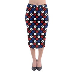 Eye Dots Red Blue Midi Pencil Skirt by snowwhitegirl