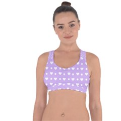 Hearts Dots Purple Cross String Back Sports Bra by snowwhitegirl