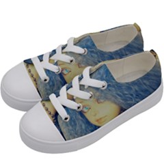 Blue Hair Boy Kids  Low Top Canvas Sneakers by snowwhitegirl