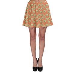 Antique Flowers Peach Skater Skirt by snowwhitegirl