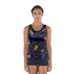 Blue Rose Vampire Sport Tank Top  by snowwhitegirl