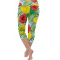 Orange Tropics Blue Capri Yoga Leggings View4