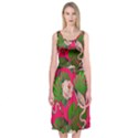 Flamingo Floral Pink Midi Sleeveless Dress View1