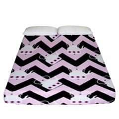 Pink Teapot Chevron Fitted Sheet (california King Size) by snowwhitegirl