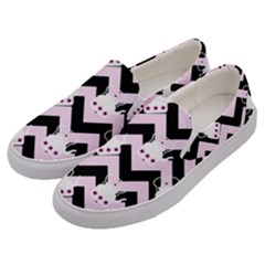 Pink Teapot Chevron Men s Canvas Slip Ons by snowwhitegirl