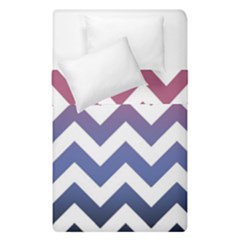 Pink Blue Black Ombre Chevron Duvet Cover Double Side (single Size) by snowwhitegirl