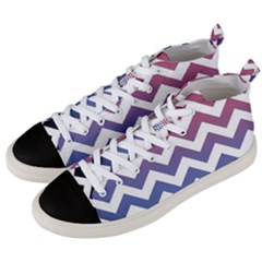 Pink Blue Black Ombre Chevron Men s Mid-top Canvas Sneakers by snowwhitegirl