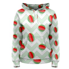 Watermelon Chevron Green Women s Pullover Hoodie by snowwhitegirl