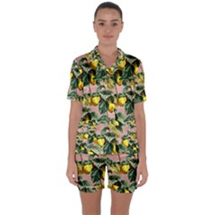 Fruit Branches Satin Short Sleeve Pyjamas Set by snowwhitegirl