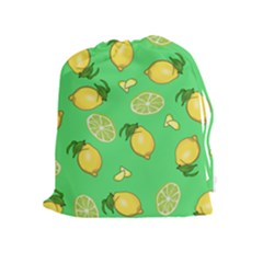 Lemons And Limes Drawstring Pouch (xl) by snowwhitegirl