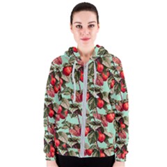 Fruit Branches Green Women s Zipper Hoodie by snowwhitegirl