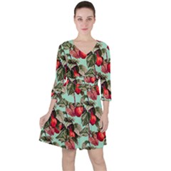 Fruit Branches Green Ruffle Dress by snowwhitegirl