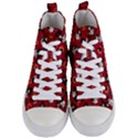 Girl With Dress Red Women s Mid-Top Canvas Sneakers View1