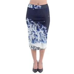 Blue Waves Sea Midi Pencil Skirt by snowwhitegirl