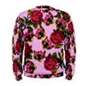 Lazy Cat Floral Pattern Pink Men s Sweatshirt View1