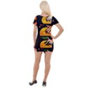 Drum Beat Collage Short Sleeve Asymmetric Mini Dress View2