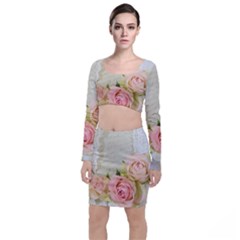 Roses 2218680 960 720 Long Sleeve Crop Top & Bodycon Skirt Set by vintage2030