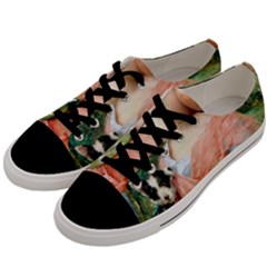 Girl With Dog Men s Low Top Canvas Sneakers by vintage2030