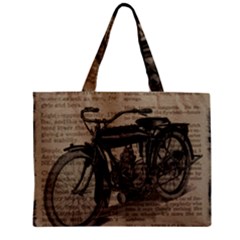 Bicycle Letter Zipper Mini Tote Bag by vintage2030