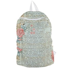 Rose Book Page Foldable Lightweight Backpack by vintage2030