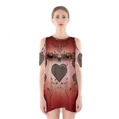 Wonderful Heart With Decorative Elements Shoulder Cutout One Piece by FantasyWorld7