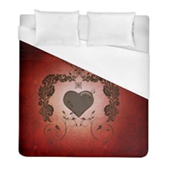 Wonderful Heart With Decorative Elements Duvet Cover (full/ Double Size) by FantasyWorld7