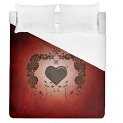 Wonderful Heart With Decorative Elements Duvet Cover (queen Size) by FantasyWorld7