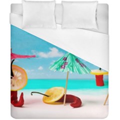 Red Chili Peppers On The Beach Duvet Cover (california King Size) by FunnyCow