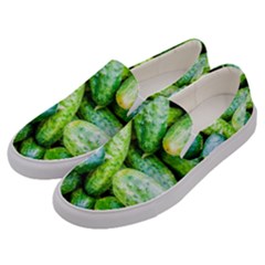 Pile Of Green Cucumbers Men s Canvas Slip Ons by FunnyCow