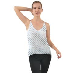 Mini Oktoberfest Bavarian Blue Polkadots On White Chiffon Cami by PodArtist