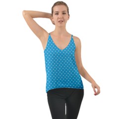 Mini White Polkadots On Oktoberfest Bavarian Blue Chiffon Cami by PodArtist