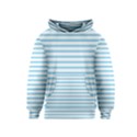 Oktoberfest Bavarian Blue and White Large Mattress Ticking Stripes Kids  Pullover Hoodie View1