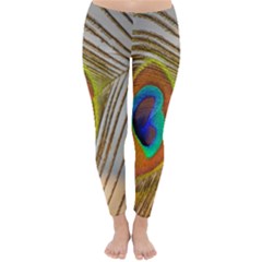 Peacock Feather Feather Bird Classic Winter Leggings by Sapixe