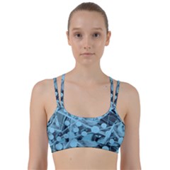 Atomic Blue Line Them Up Sports Bra by WILLBIRDWELL