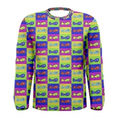 Cartoon Style Marine Life Motif Pattern Men s Long Sleeve Tee by dflcprints