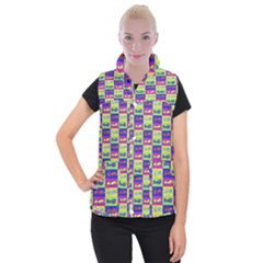 Cartoon Style Marine Life Motif Pattern Women s Button Up Vest by dflcprints