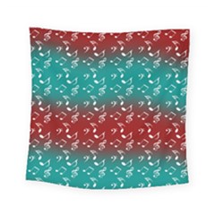 Red Teal Music Square Tapestry (small) by snowwhitegirl