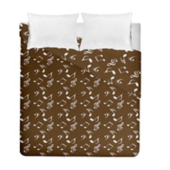 Brown Music Duvet Cover Double Side (full/ Double Size) by snowwhitegirl