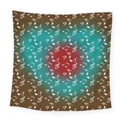 Teal Music Heart Music Square Tapestry (large) by snowwhitegirl