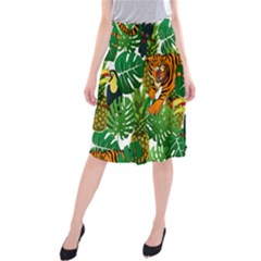 Tropical Pelican Tiger Jungle Midi Beach Skirt by snowwhitegirl