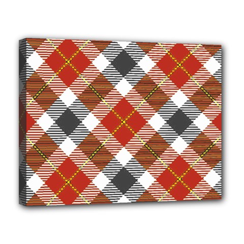 Smart Plaid Warm Colors Canvas 14  X 11  (stretched) by ImpressiveMoments